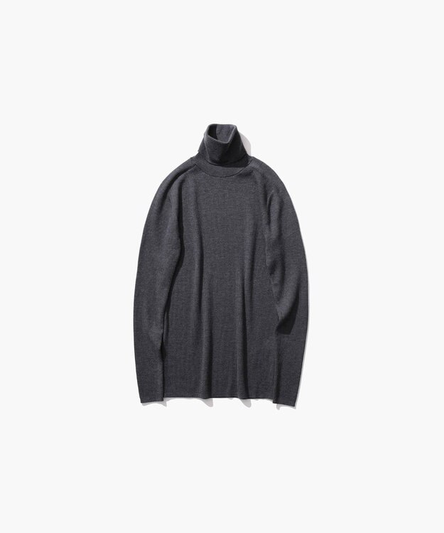 ATON WOOL CASHMERE SILK | タートルネックセーター CHARCOAL GRAY