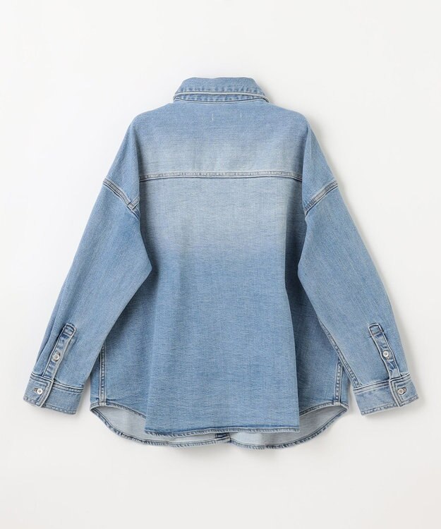 ANY 【洗濯機可/ストレッチ】デニムシャツ ブリーチ