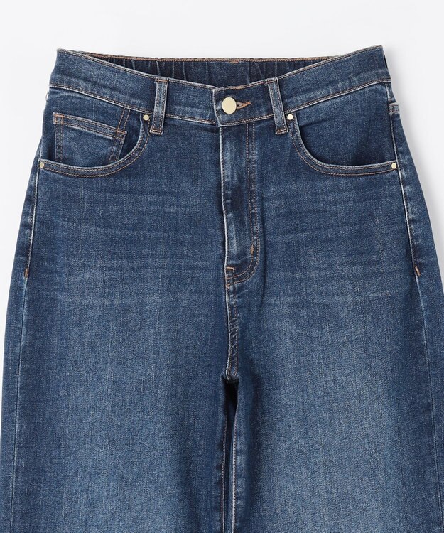 ANY L 【ウエストゴム】ストレートワイドデニム フェードインディゴ