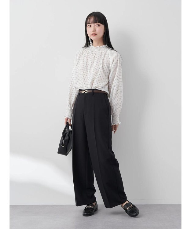 earth music&ecology Ｔ／Ｒストレートパンツ Black