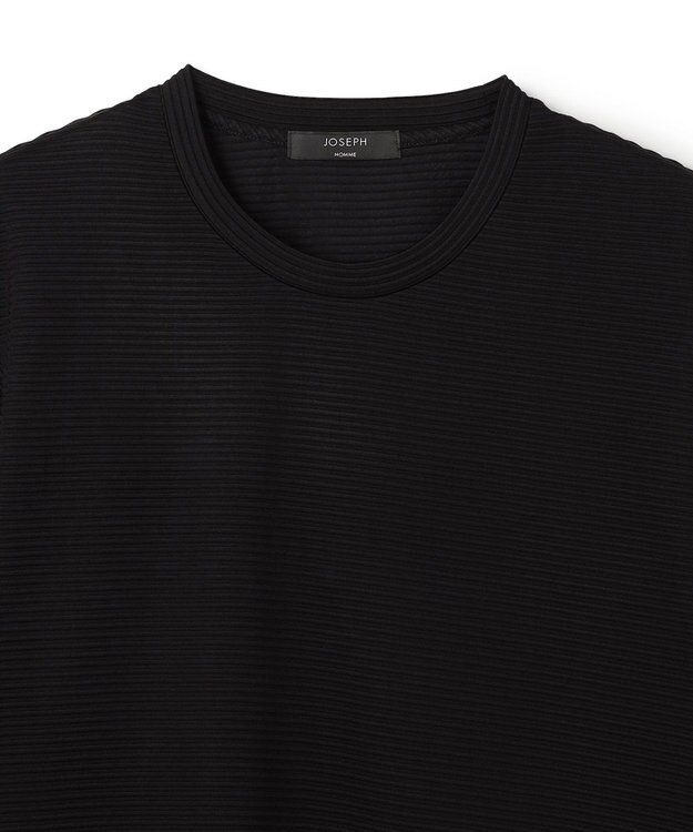 JOSEPH HOMME タックリップルジャージー　クルーネックTシャツ ブラック系