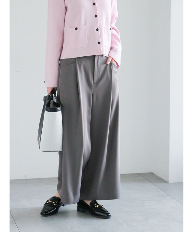 Te chichi タックポケットワイドクロップトパンツ グレー