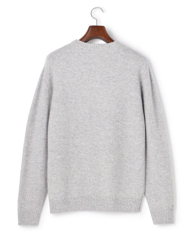 J.PRESS MEN ウール×カシミヤの上質素材【Cash Lamb's Wool】ケーブルクルーネック ニット_25年モデル ライトグレー系