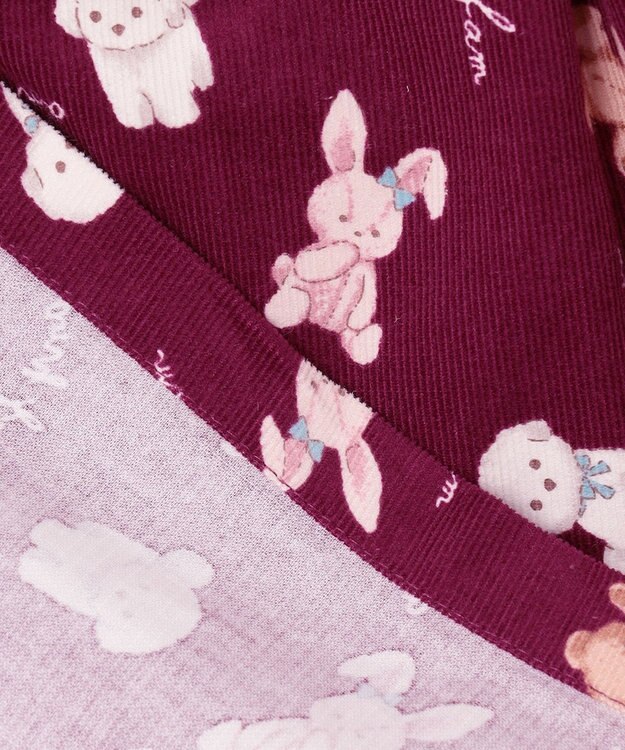 ANY KIDS アニマル 総柄 スカパン ボルドー系