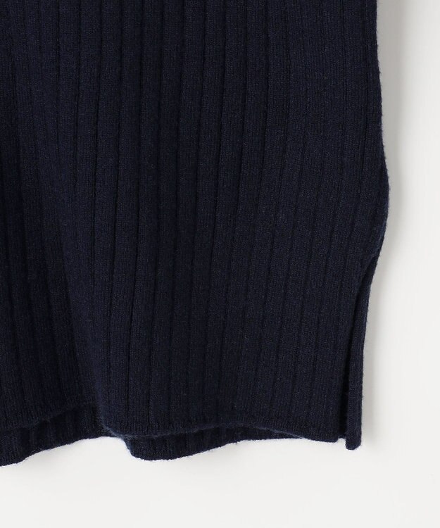 ANY SIS S CICA加工 襟デザイン ニット ネイビー