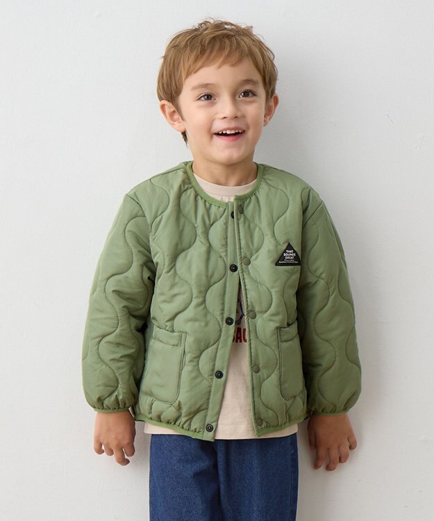 ANY KIDS 【洗濯機可能】中綿キルティング ジャケット カーキ