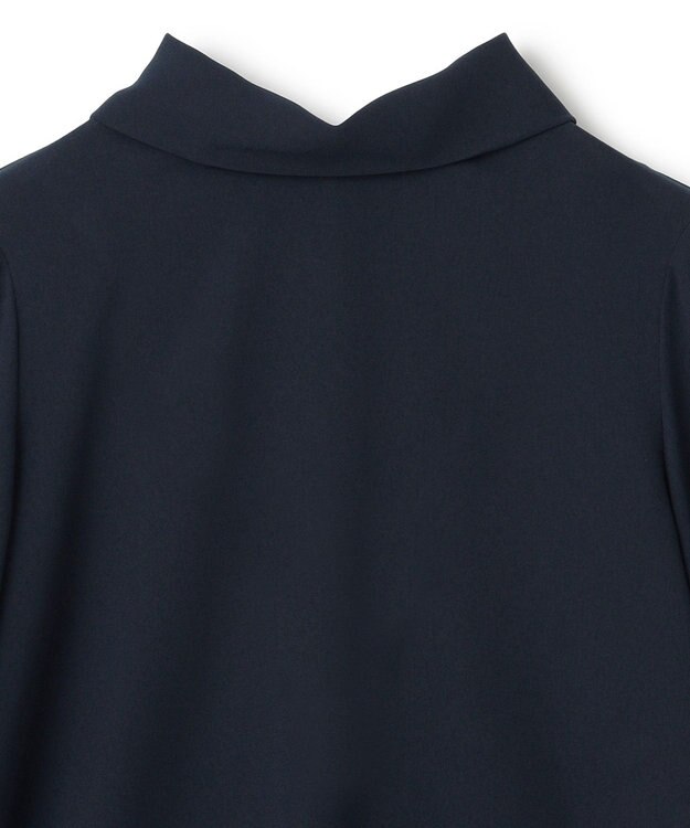 BEIGE， 【WEB限定・洗える】STOW / ボウタイブラウス Navy