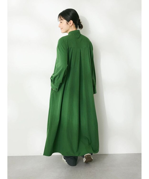 CRAFT STANDARD BOUTIQUE イージーケアタック入りワンピース Green