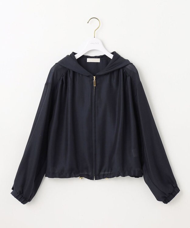 ANY SIS 【接触冷感】シアー パーカー ネイビー