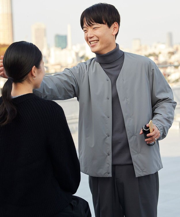 UNFILO MENS 【男女兼用】FINE MOVE+ ノーカラージャケット [23年秋冬商品] グレー