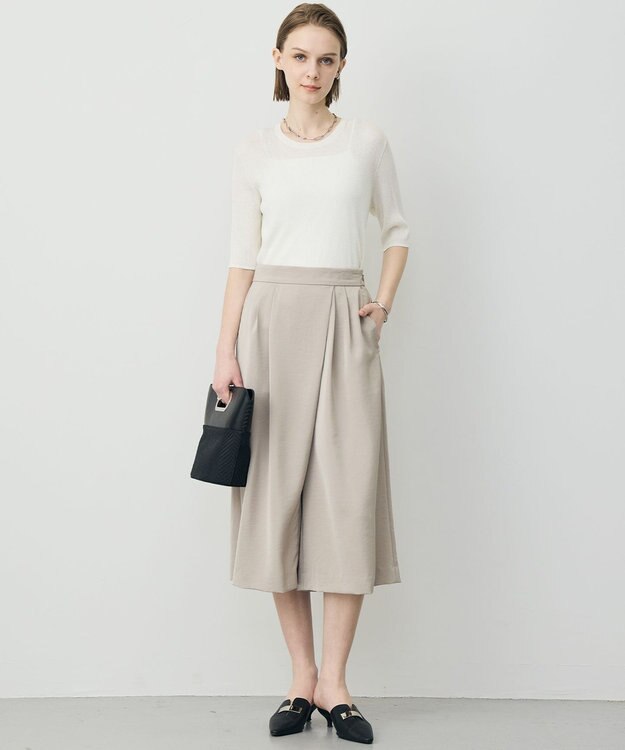 ICB L 【先行予約】 リネンブレンドシアー クルーネックリブニット オフホワイト