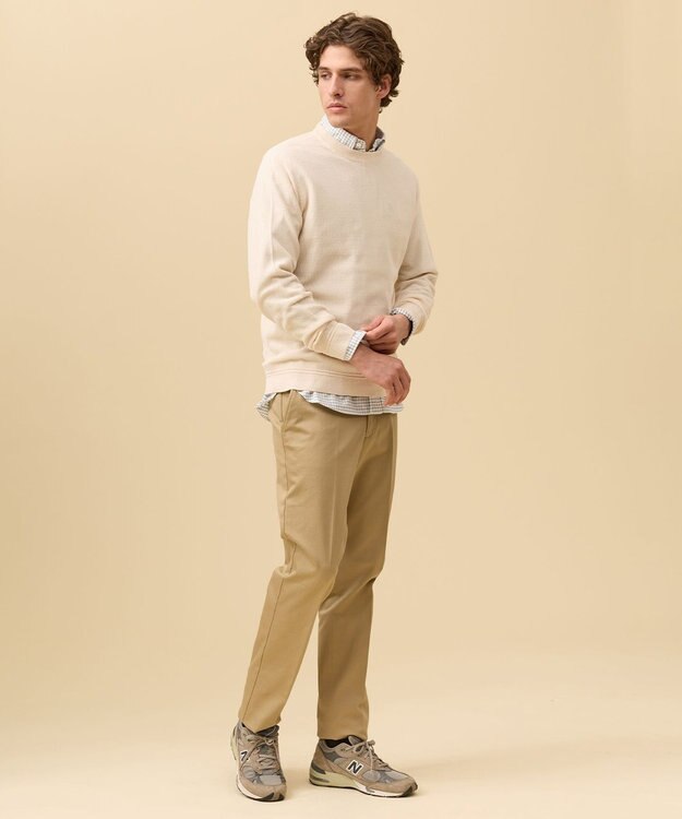 J.PRESS MEN ギマコットンカノコクルーネック ニット アイボリー系