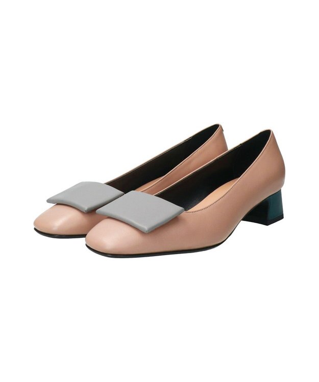 INTER-CHAUSSURES 【FABIO RUSCONI】オーナメントパンプス ライトベージュコンビ