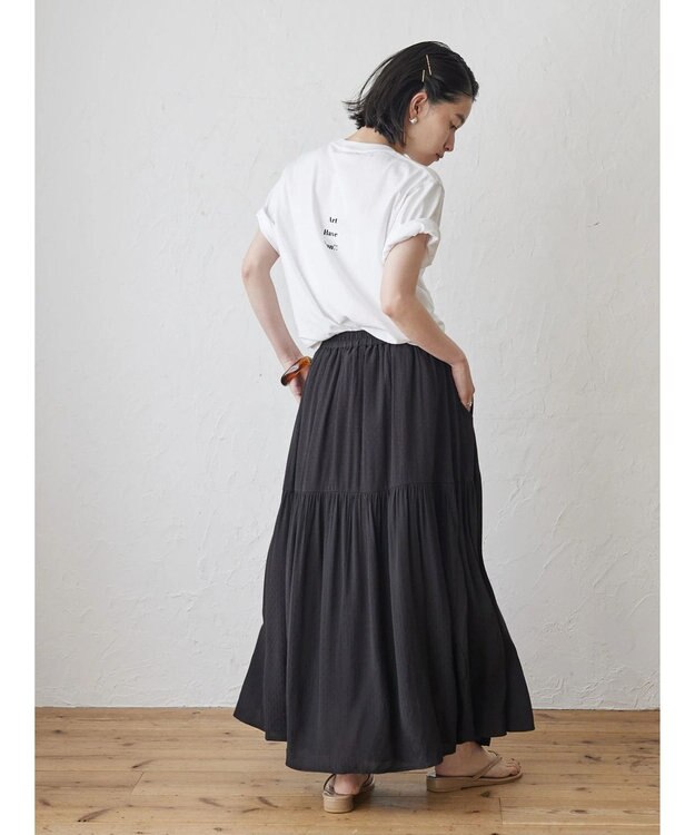 AMERICAN HOLIC ティアードギャザースカート Black