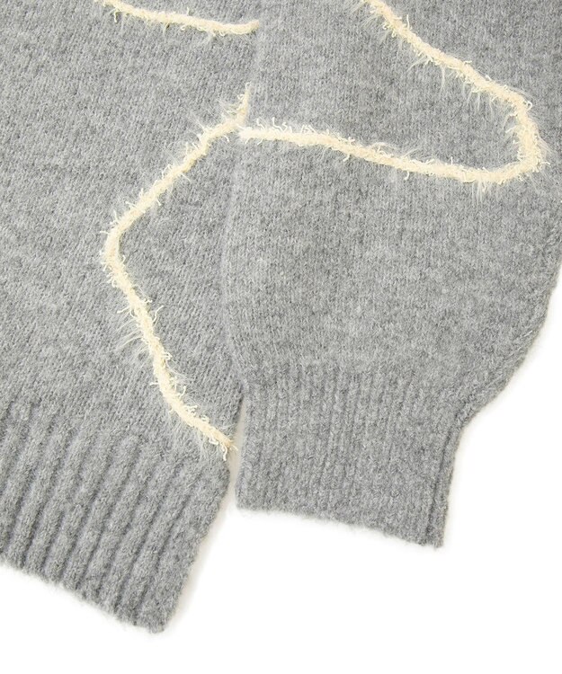 AMERICAN HOLIC ニュアンスライン柄ニットプルオーバー Gray Mixture