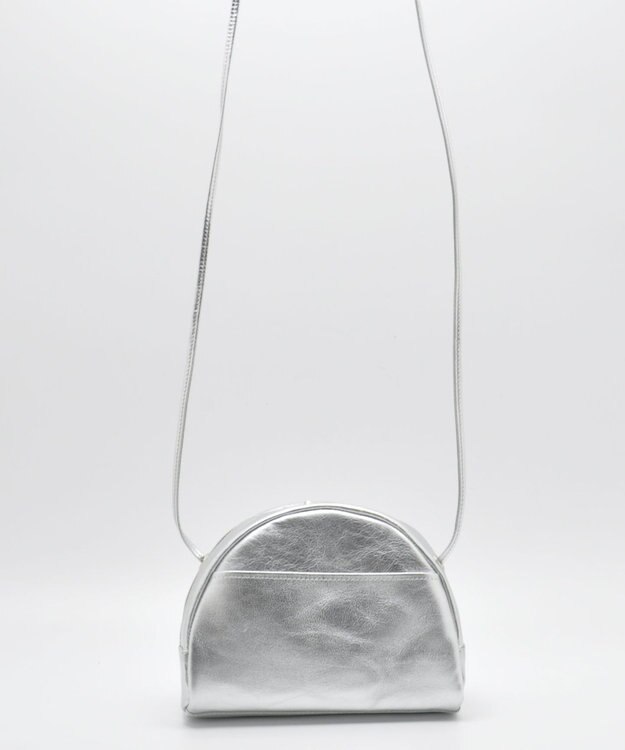 blancle メタリックレザー ハーフサークルショルダー SILVER