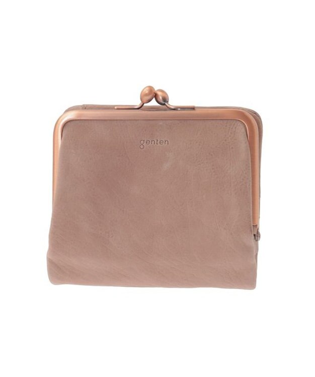 genten アンティーコ×LIBERTY 口金二つ折り財布 サンドピンク