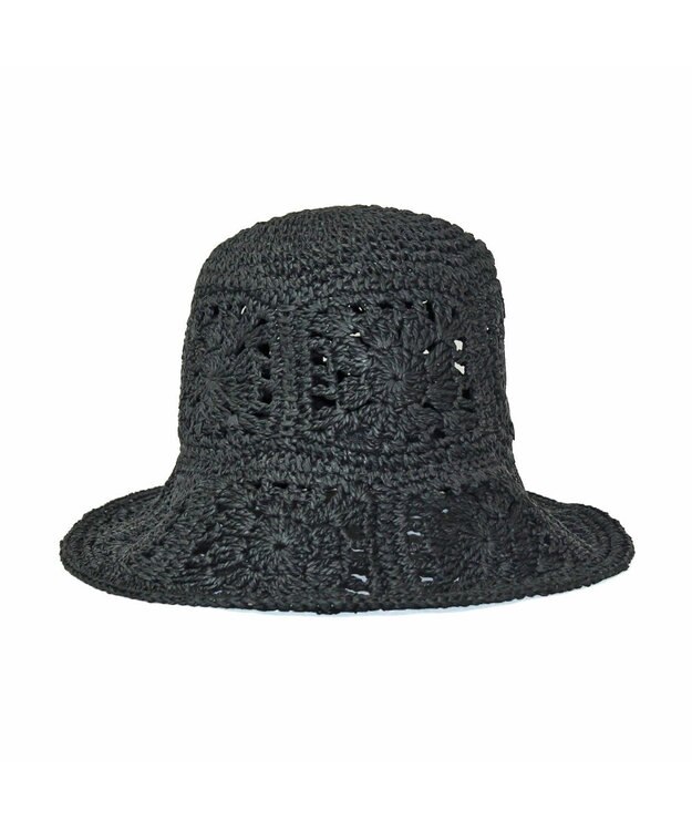 ATRENA 花柄細網みハット ブラック