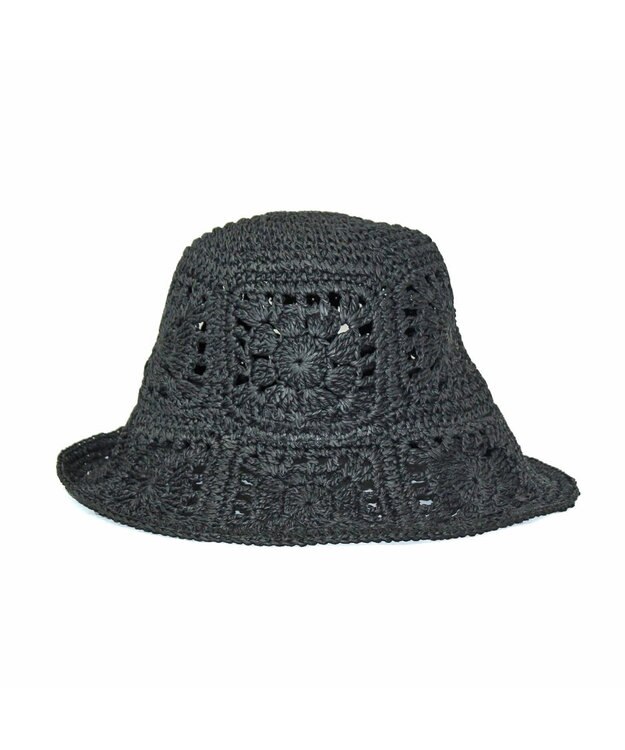 ATRENA 花柄細網みハット ブラック