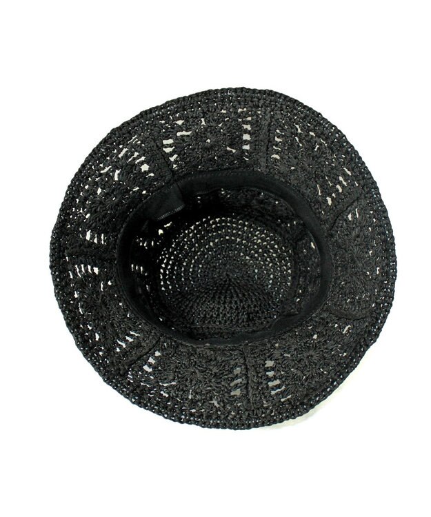 ATRENA 花柄細網みハット ブラック