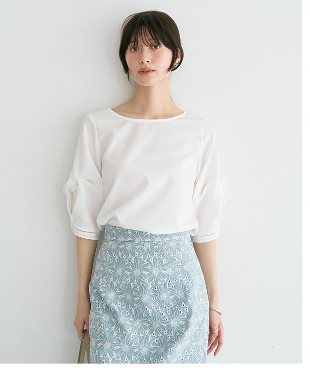 YECCA VECCA ハシゴレースタックスリーブブラウス Off White