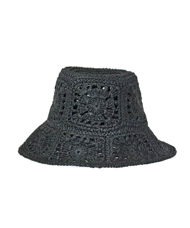 ATRENA 花柄細網みハット ブラック