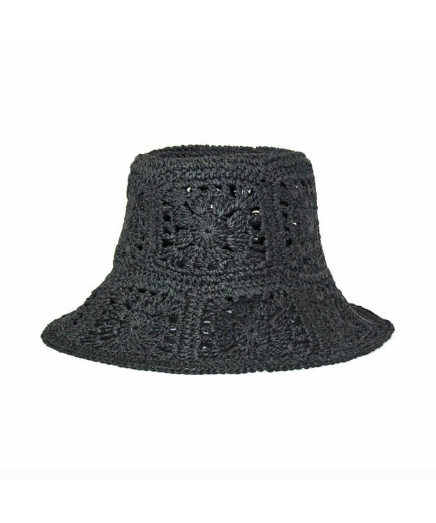 ATRENA 花柄細網みハット ブラック