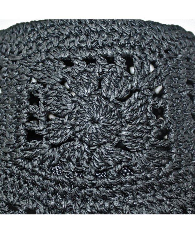 ATRENA 花柄細網みハット ブラック