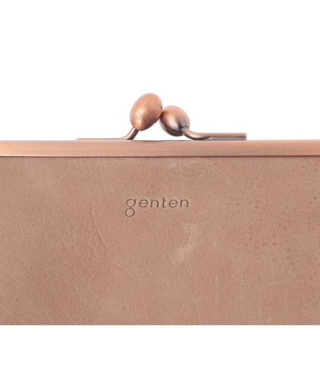 genten アンティーコ×LIBERTY 口金二つ折り財布 サンドピンク