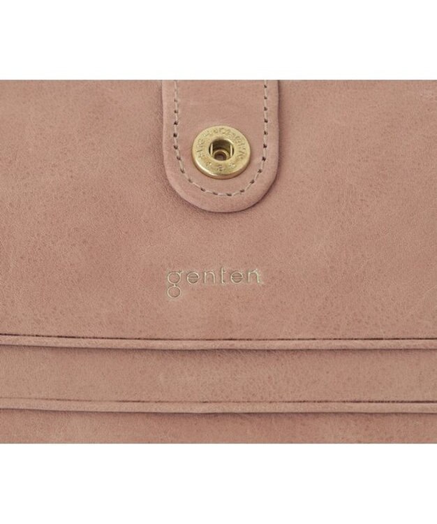 genten アンティーコ×LIBERTY 口金二つ折り財布 サンドピンク