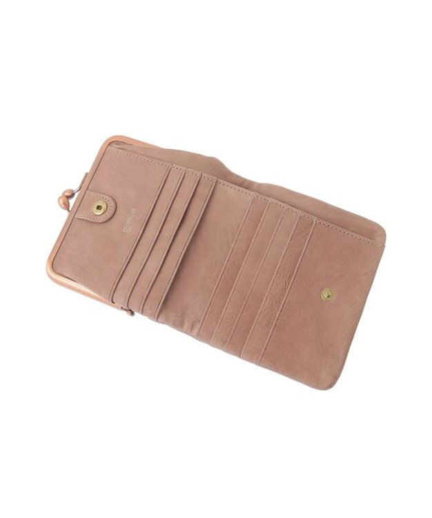 genten アンティーコ×LIBERTY 口金二つ折り財布 サンドピンク