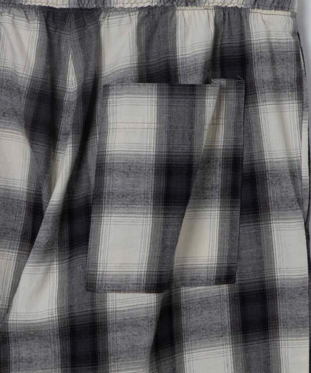 WEGO 【ウエストゴム】オンブレチェックイージーパンツ ホワイトチェック1