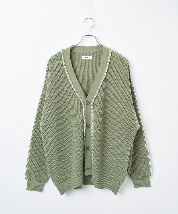 WEGO ハンドステッチカーディガン グリーン