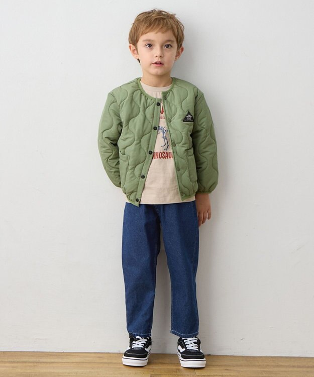 ANY KIDS 【洗濯機可能】中綿キルティング ジャケット カーキ