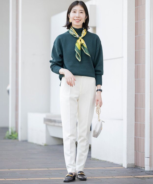 23区 S 【Sサイズ限定】ストレッチダブルクロス テーパード パンツ アイボリー系