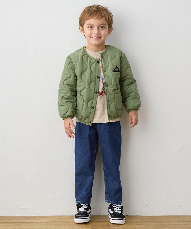 ANY KIDS 【洗濯機可能】中綿キルティング ジャケット カーキ