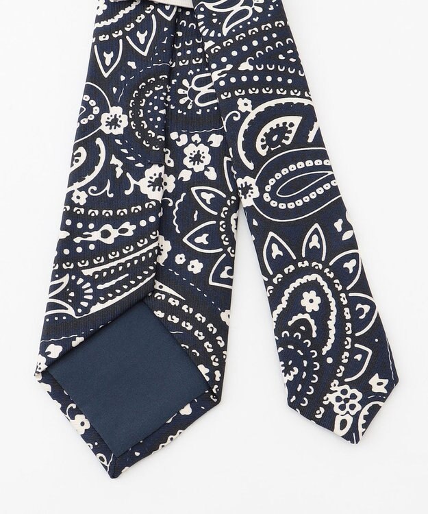 JOSEPH ABBOUD 【日本製】ペイズリープリント ネクタイ ネイビー系6