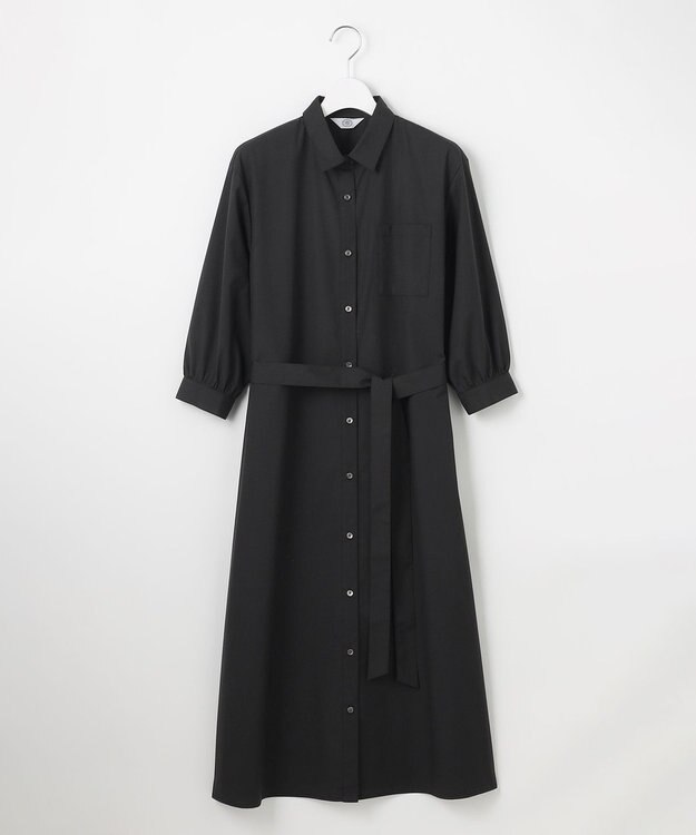 J.PRESS LADIES L 【洗える・接触冷感・UVケア】エステネージュ シャツ ワンピース ブラック系