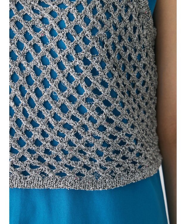 Green Parks ニットビスチェ付きカットソーワンピース Blue