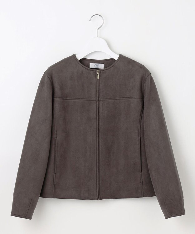 J.PRESS LADIES L スウェードダンボール ブルゾン スレートブラウン系