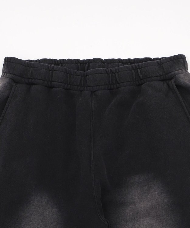 WEGO 【ウエストゴム/らくらくパンツ】アシッドウォッシュグラフィックスウェットパンツ ブラックその他