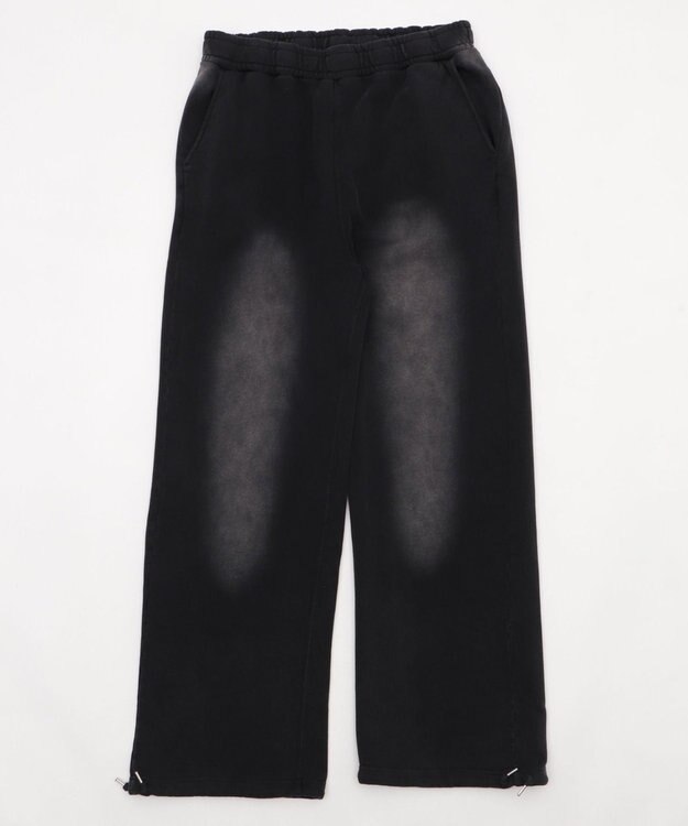 WEGO 【ウエストゴム/らくらくパンツ】アシッドウォッシュグラフィックスウェットパンツ ブラックその他