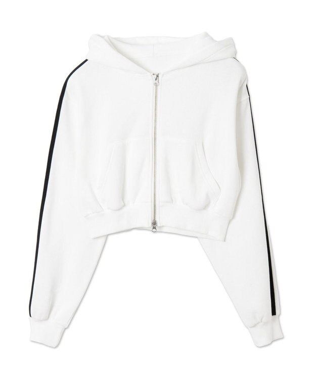 WEGO 【あったか】裏起毛Wジップショートパーカー ホワイトその他