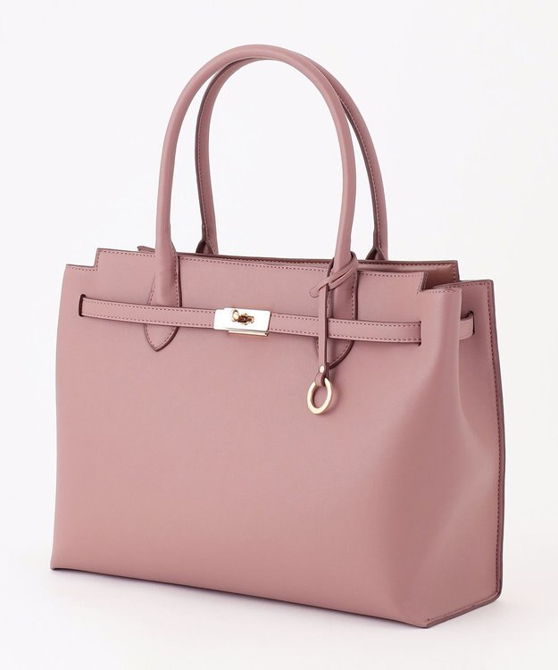 組曲 ベルトデザイントート バッグ ベージュピンク系