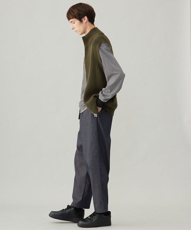 UNFILO MENS スウェットライク ジップベスト [24年秋冬商品] カーキ