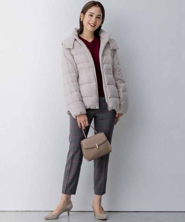 組曲 【WEB限定】T/Rツイルストレッチ テーパードパンツ ライトグレー系3