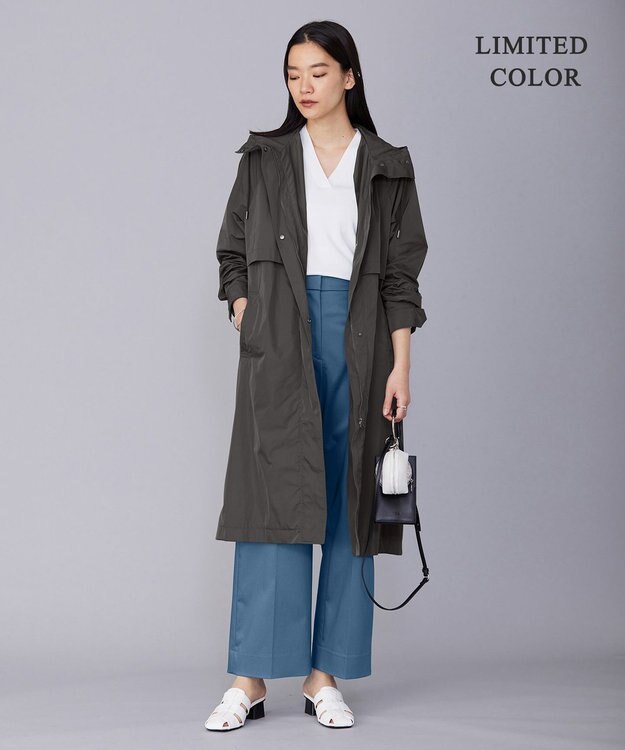 ICB メモリーツイル フーデットコート チャコール系［WEB限定］