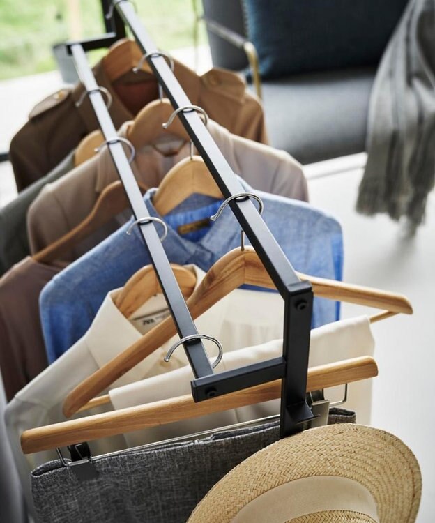 tower 収納力アップハンガーラック タワー 2段 ブラック ブラック