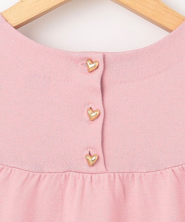 組曲 ハートボタン ニットプルオーバー ピンク系