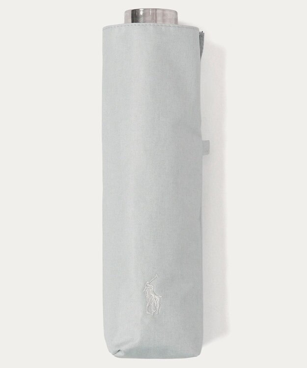 MOONBAT 【WEB限定/ 遮光率100％/遮熱/UV】POLO RALPH LAUREN（ポロ ラルフローレン）晴雨兼用日傘 ワンポイント ポロポニー シャンブレー 無地 折りたたみ傘 グレー